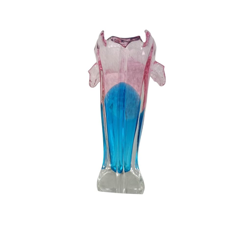 Murano style vase. Beautiful Vintage collectors piece. Pink and blue - Picture 3 of 5
